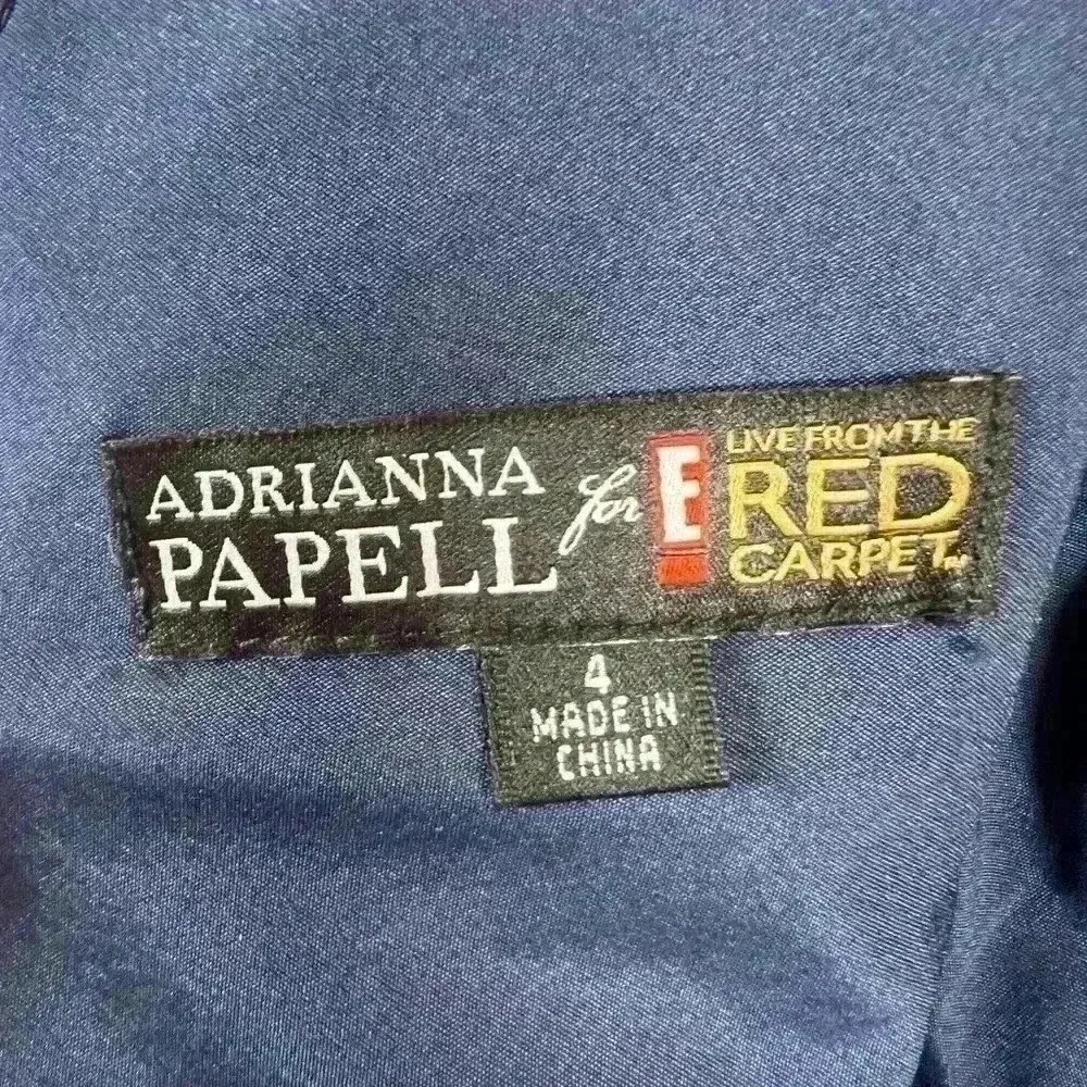 Adrianna Papell Navy Shimmer Embroidered Lace Short Formal Dress Size 4 - Image 11