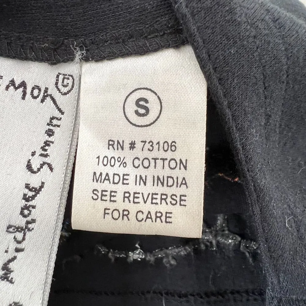 Michael Simon Lite Ice Skater Cardigan Size Small Vintage Sweater‎ Wearable Art Black - Image 12