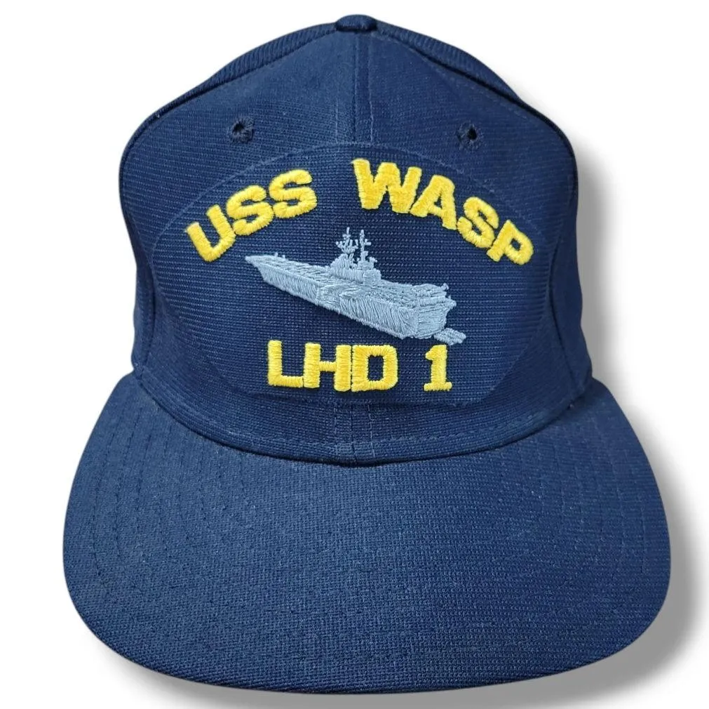 Vintage New Era Hat OSFM Vintage USS Wasp LHD1 Hat US Navy Vessel Embroidery Hat Vintage Hat Unisex Hat - Image 2