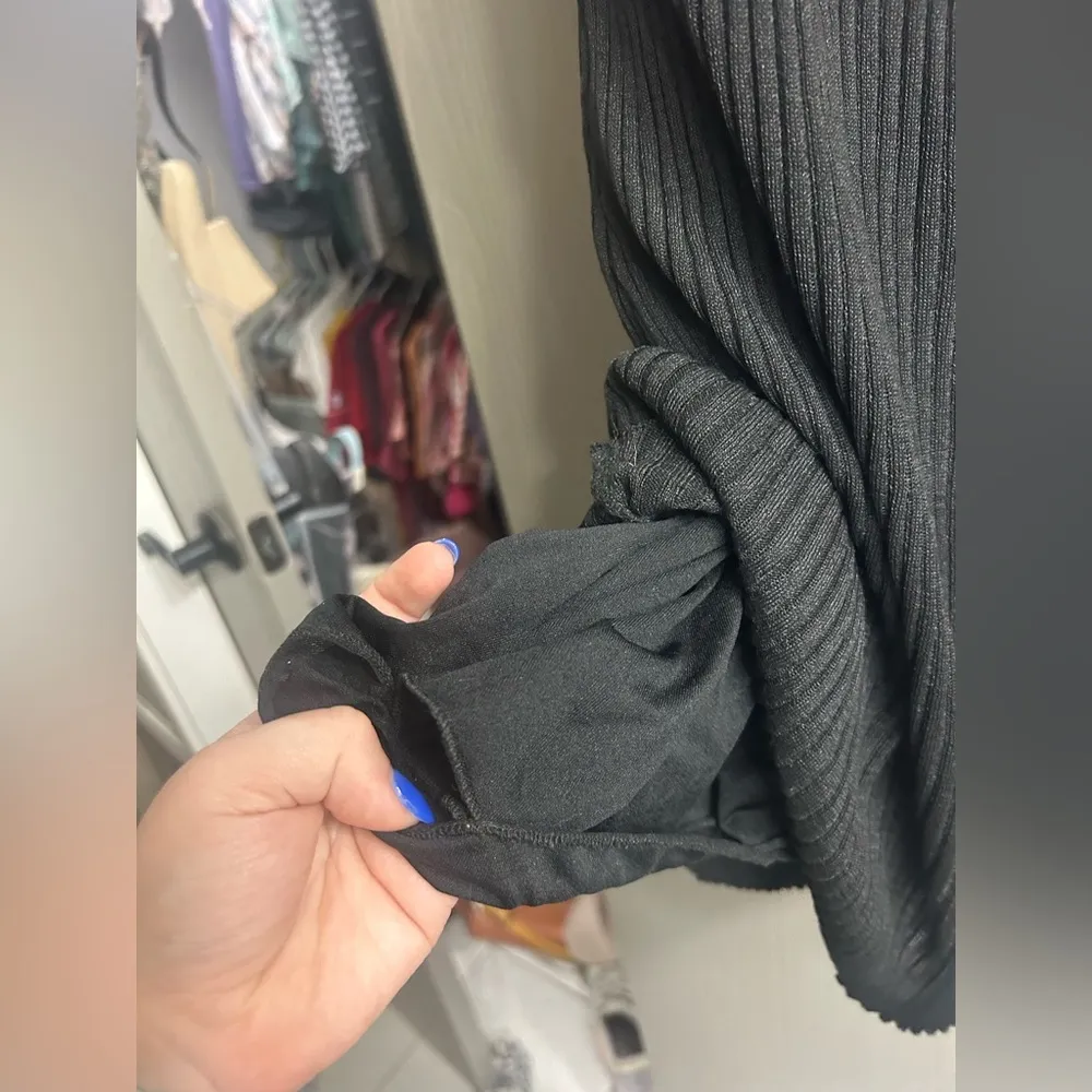 Zara Knit Mini Black Dress - Image 4