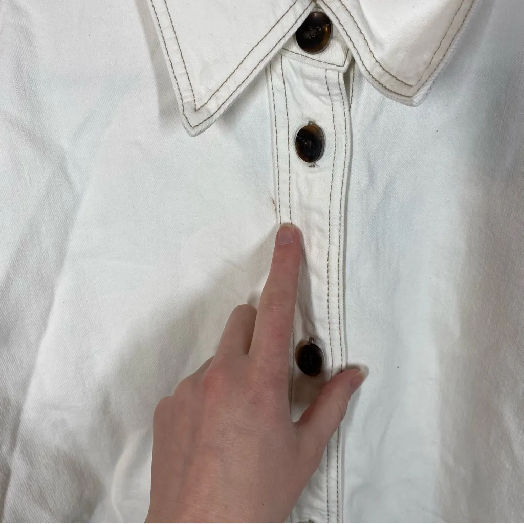 Madewell Mini Shirtdress Denim‎ Oversized Minimalist Relaxed Neutral size medium - Image 3