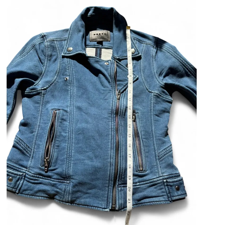BLANK NYC Blue Denim Hello Moto Style Jacket Womens Small - Image 11