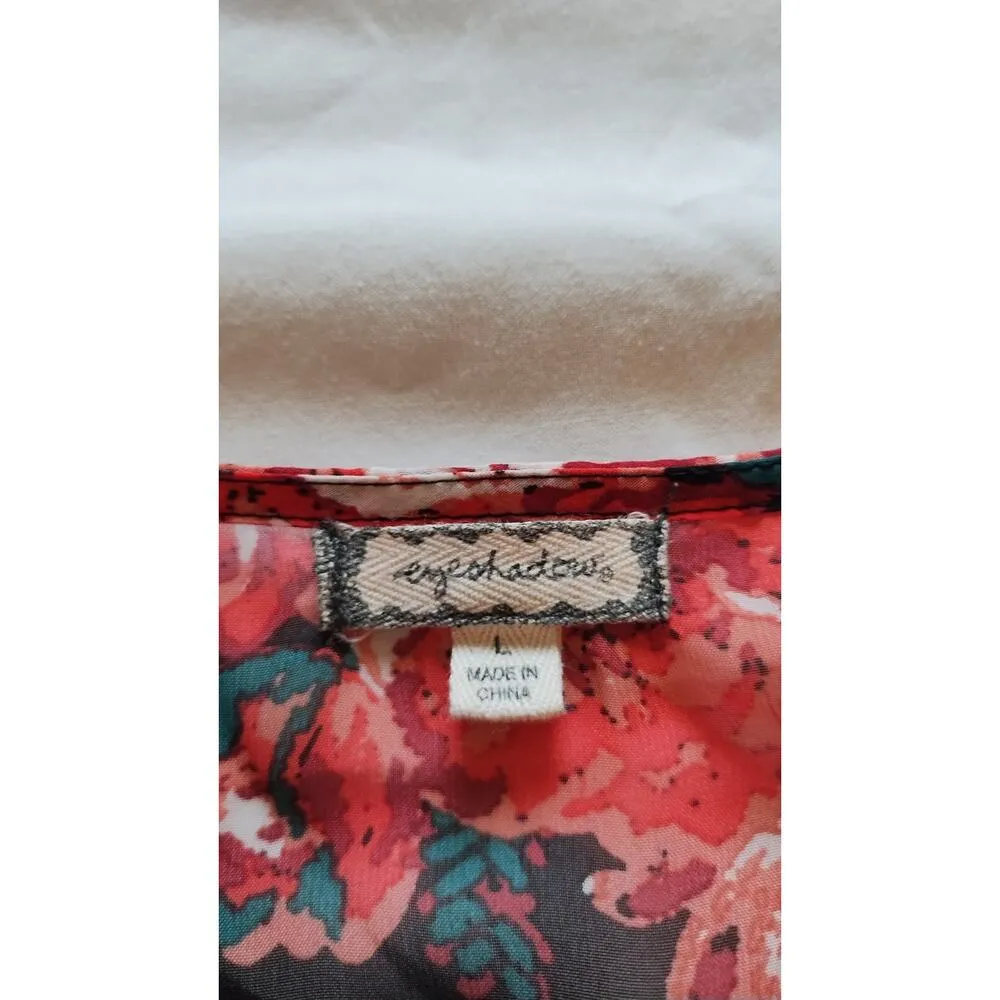 Eyeshadow Floral Print Short Sleeve Beach cover Dress Size L - Image 8