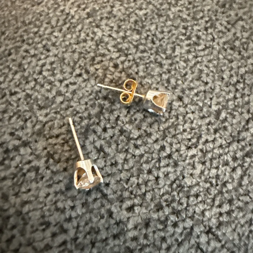 Delicate Yellow Diamond Stud Earrings | Real Gold Settings - Image 2