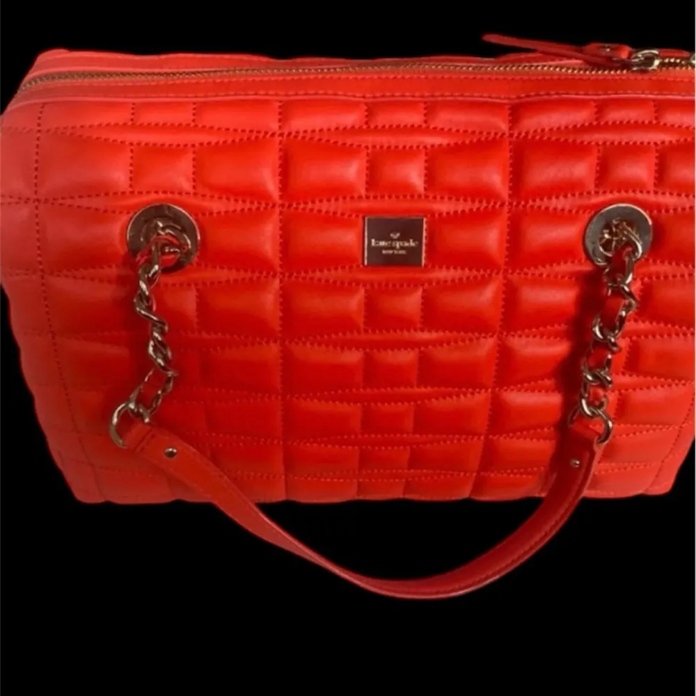 Kate Spade Quilted Leather “Maxie” Handbag in Flame Red. NWT, Original Dustbag - Image 4