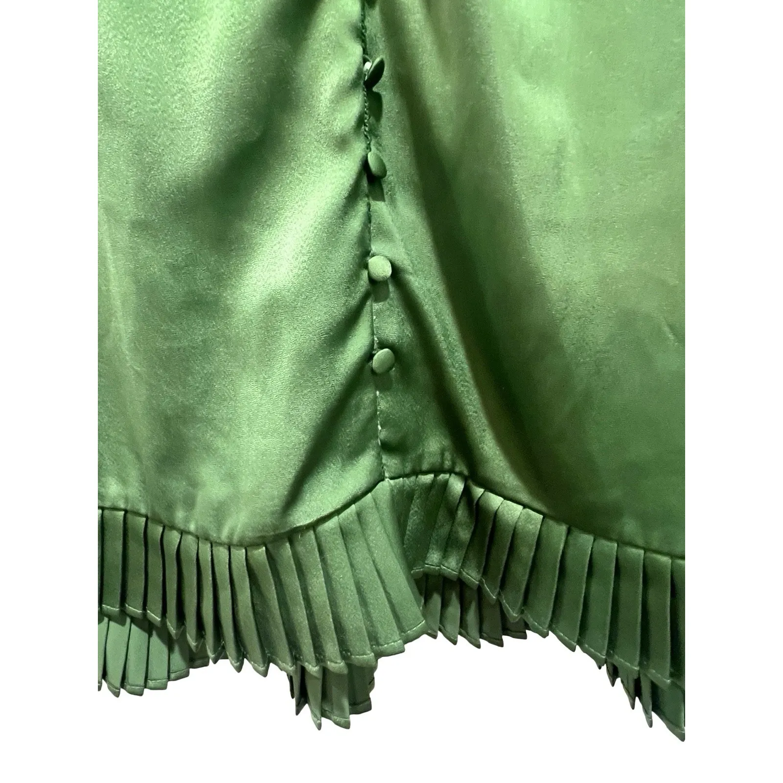 Reformed Green Maxi Mini Accordion Dress Medium - Image 7