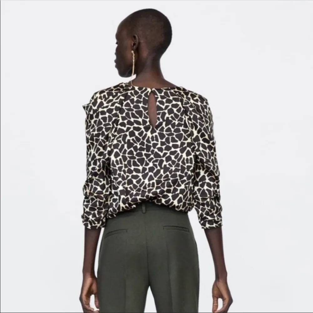 Giraffe Print ruffle Sleeve Zara Top - Image 2