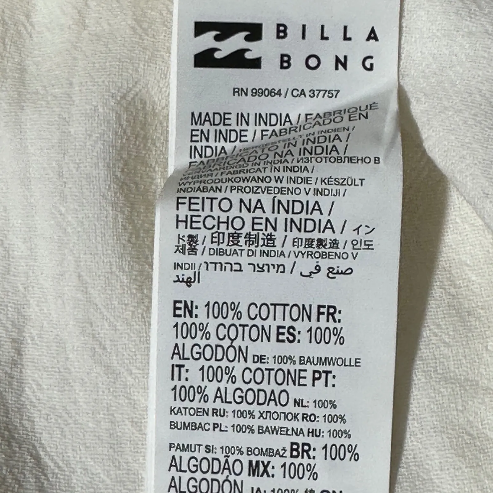 Billabong Women's So Breezy Babydoll Dress Short Ruffle Sleeve White size large - Image 9