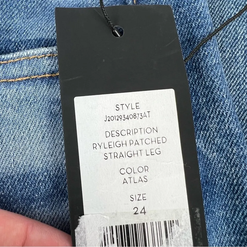 Veronica Beard Ryleigh Patched Knee Straight Leg Jeans 24/00 Atlas Blue $328 - Image 10