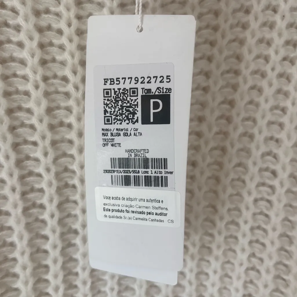 Carmen Steffens Maison White Cream Chunky Knit Sweater Dress Turtle Neck NWT - Image 2