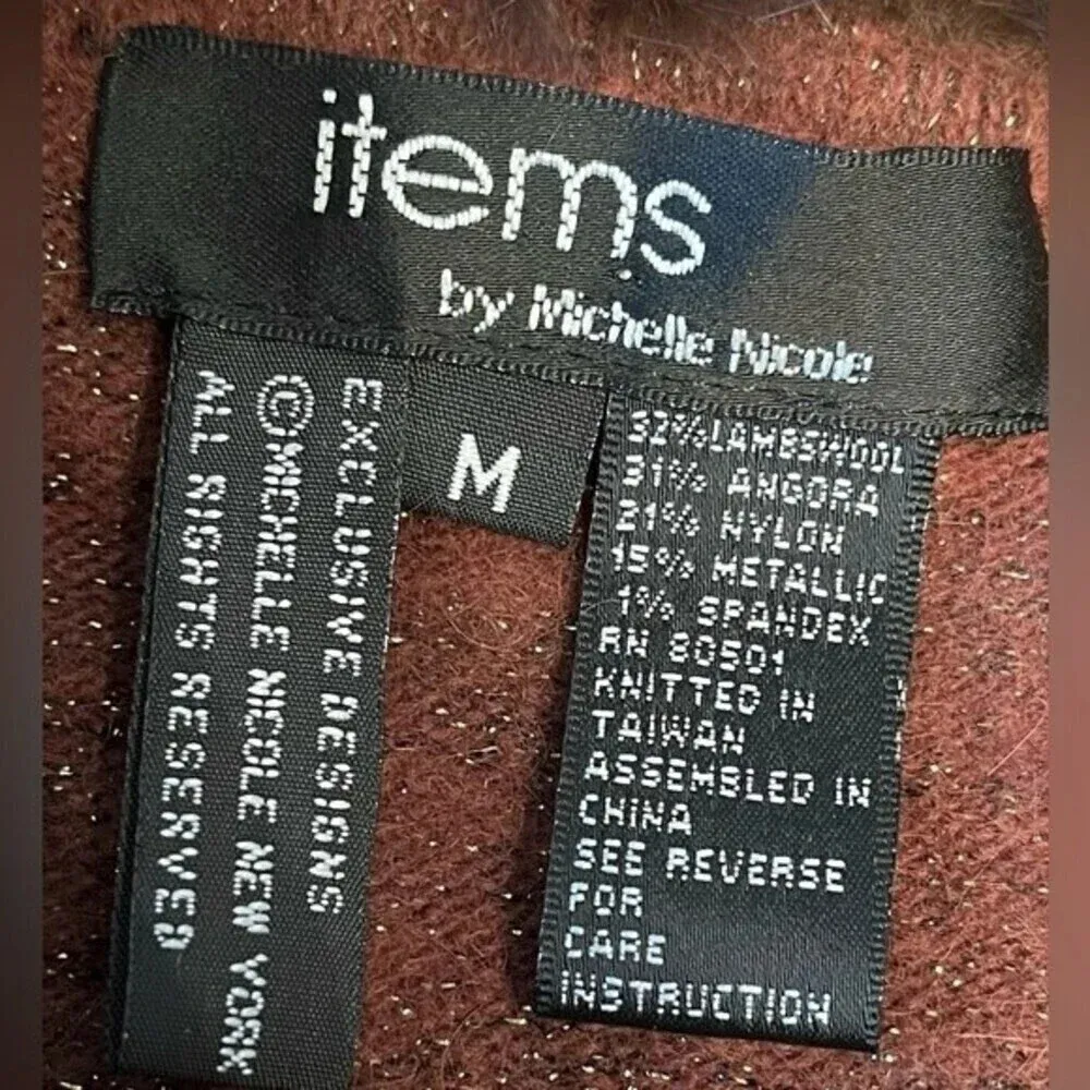 Items by Michelle Nicole long sleeved angora/lambs wool blend sweater, Medium Brown - Image 4