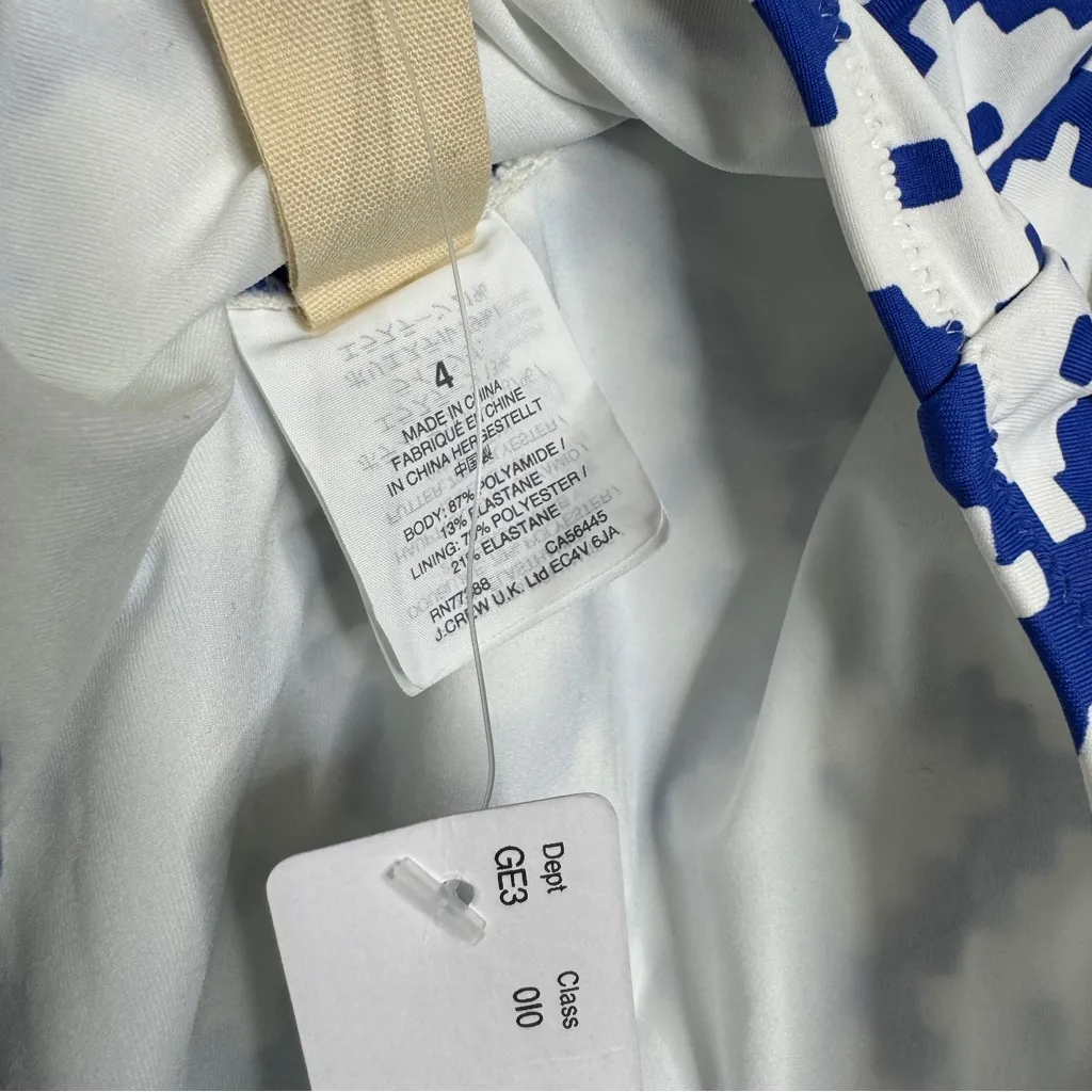 NWT J. Crew Plunging Scoopback One Piece Swimsuit Blockprints size 4 L9073 NEW - Image 11