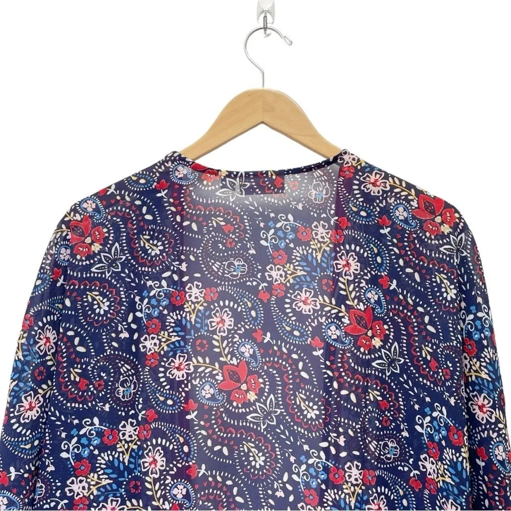 Belle Kim Gravel Border Print Kimono Swim Cover - Image 8