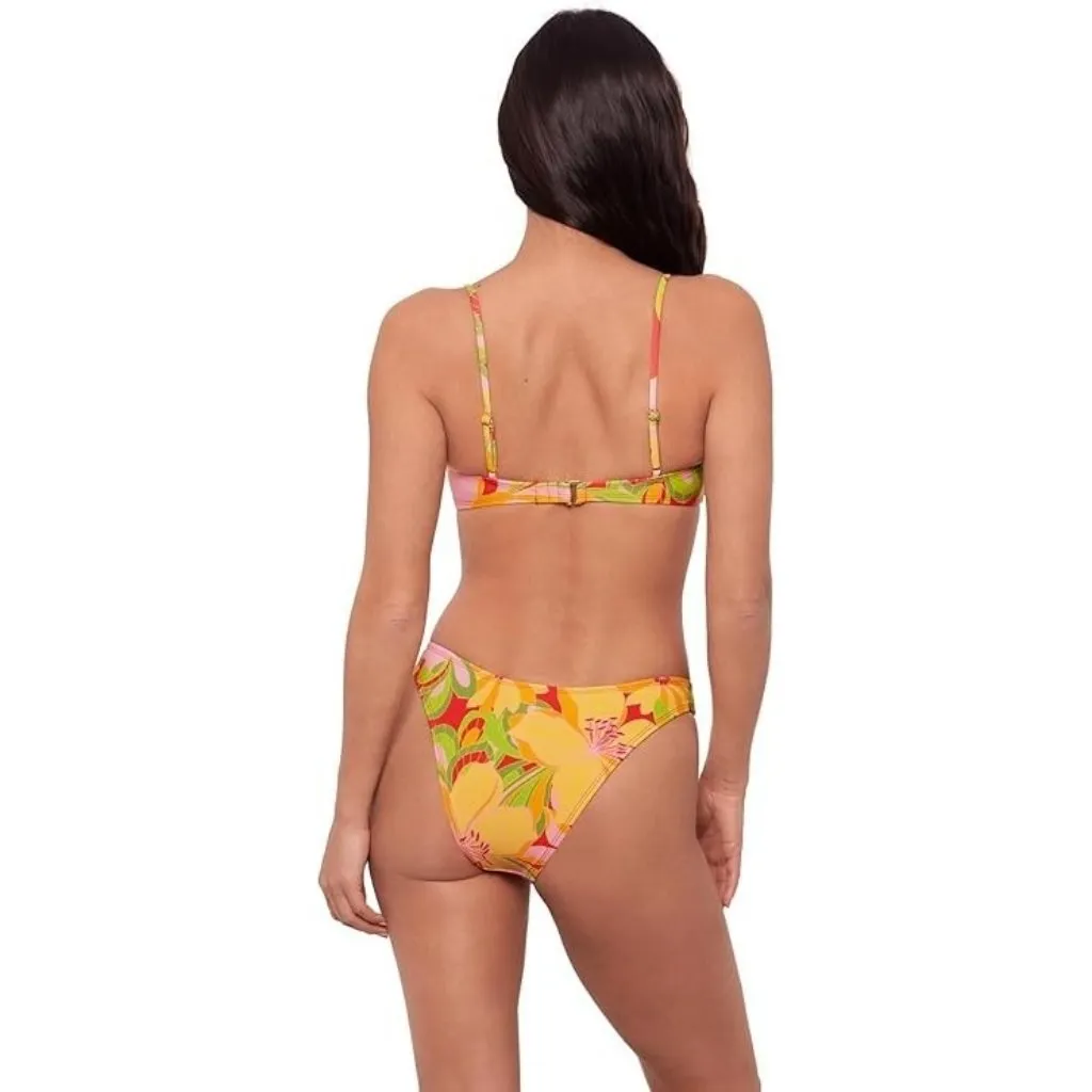 Sports Illustrated Women's Double Ring Bralette Floral Bikini Top size: S NWT Pink - Image 4