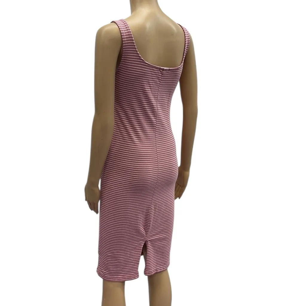 Hearts and Hips Pink White Striped Sleeveless Midi Tank Dress Juniors Large Size undefined - Image 5