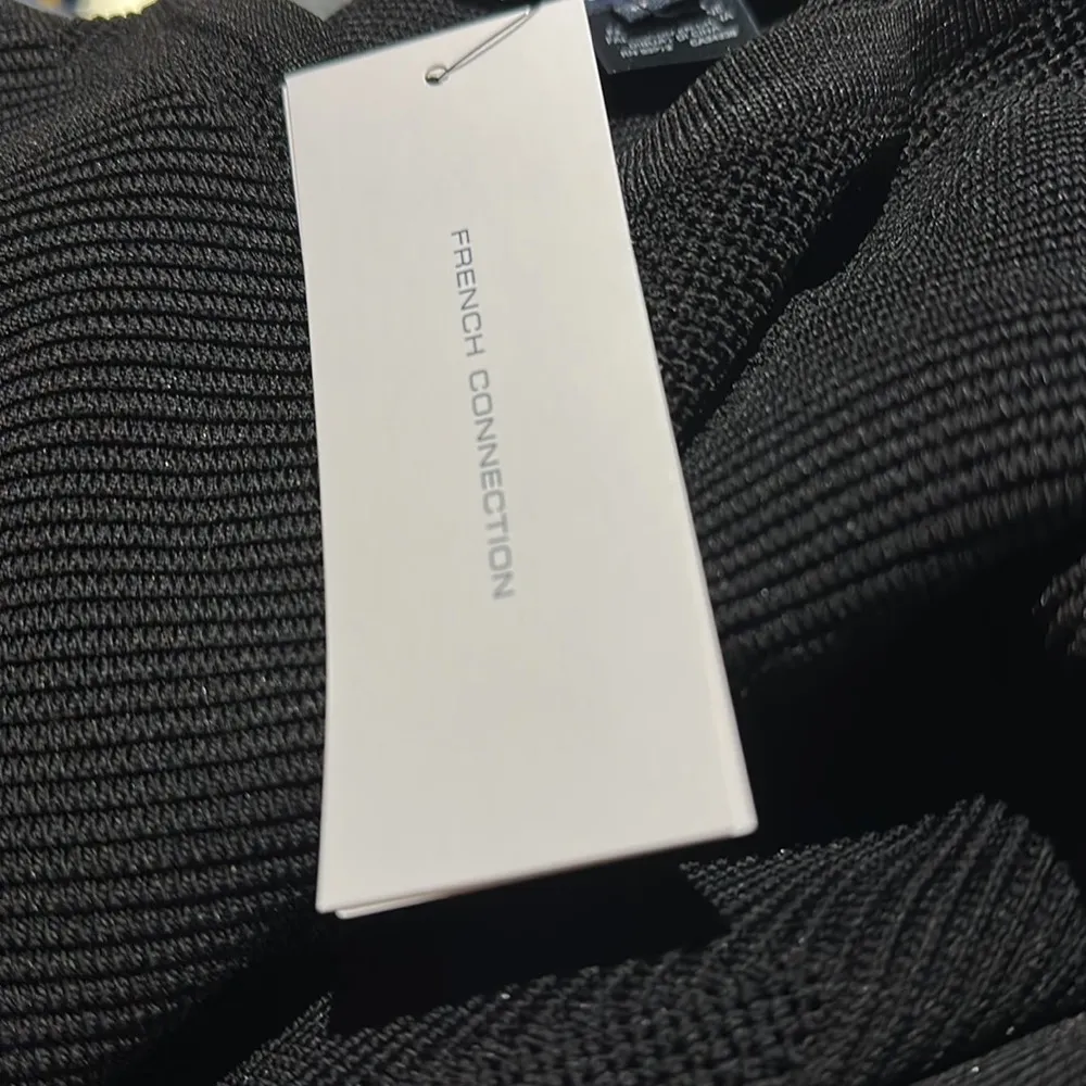 NWT FRENCH CONNECTION Montana Knit Sweater Mini Dress In Black - Image 5