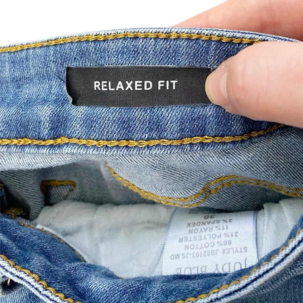 Judy Blue Relaxed Fit Size 31 Medium Wash Denim Cropped Jeans Soft & Strechy - Image 12