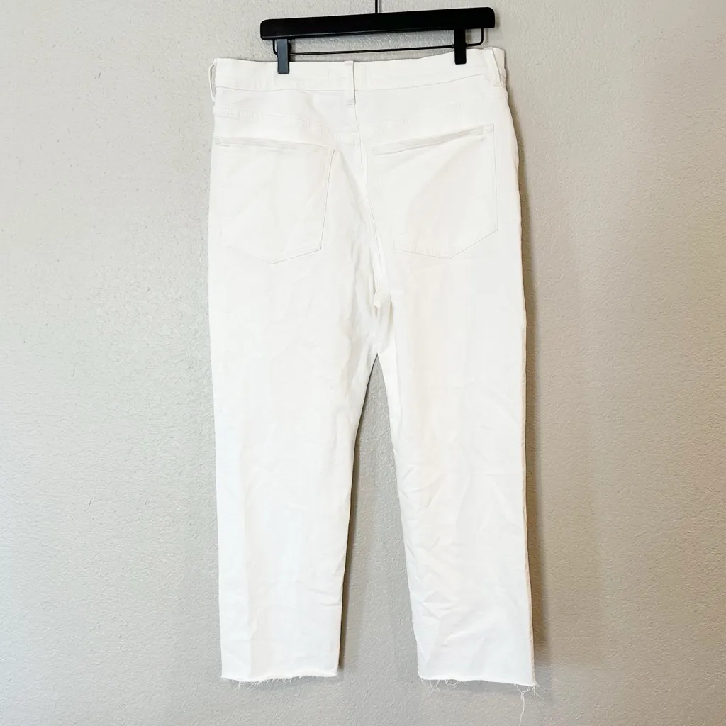 Madewell‎ Jeans Womens The '90s Straight Crop Raw Hem Title White 32 NEW - Image 6