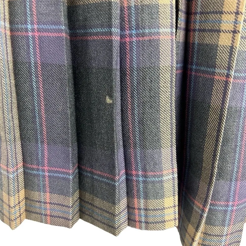 Vintage Al Jean Canada Inc. plaid pure virgin wool pleated kilt skirt Gray Size undefined - Image 12