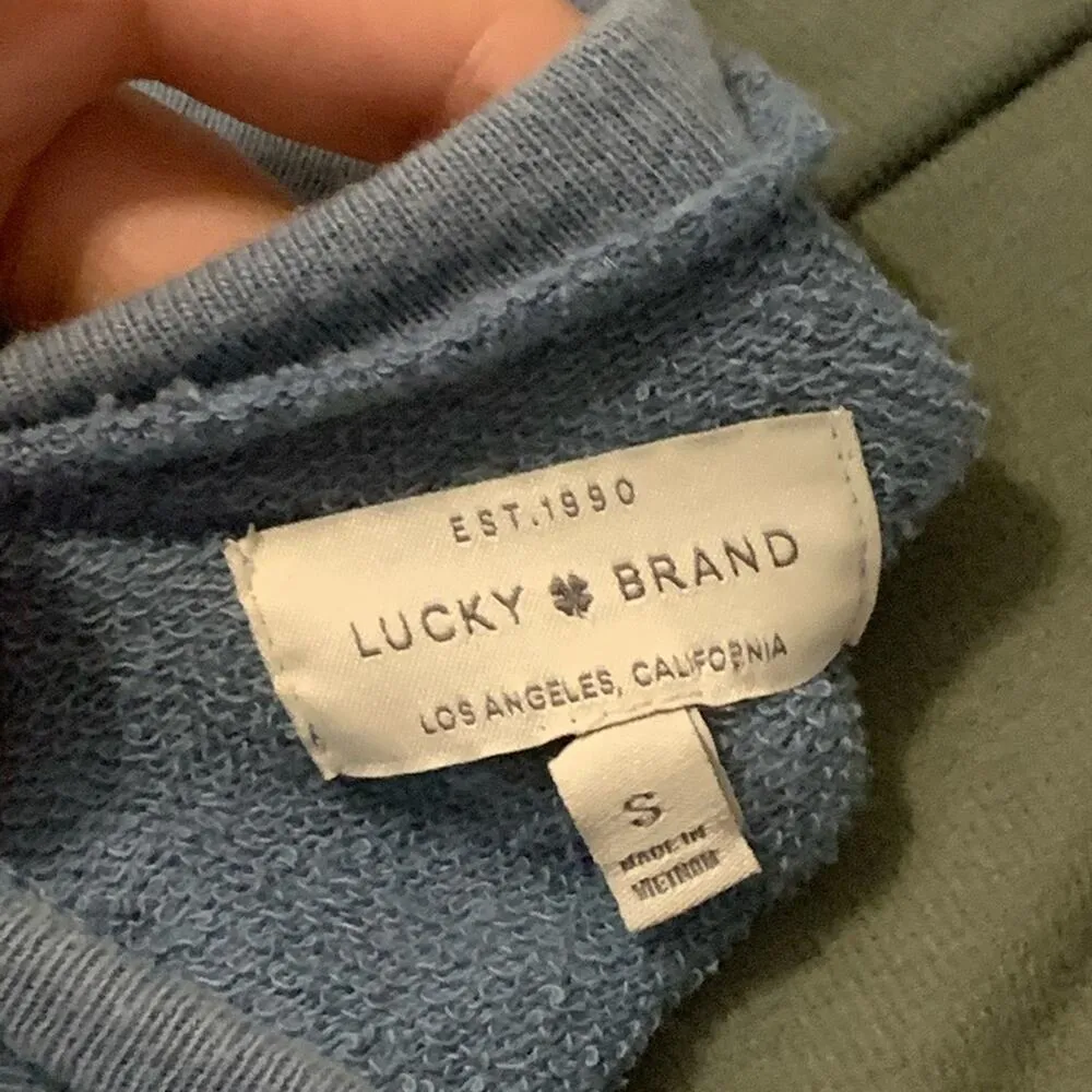 Lucky Brand Ruffled Wide Crewneck Top Dusty Blue Small - Image 6