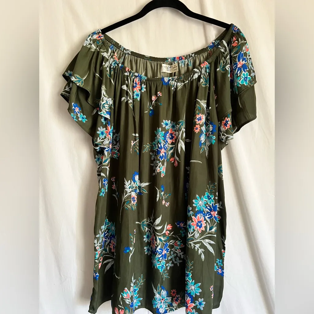 Terra & Sky Women’s Plus Double Layer Sleeve Peasant Top, Sea Turtle, Size 1X - Image 6