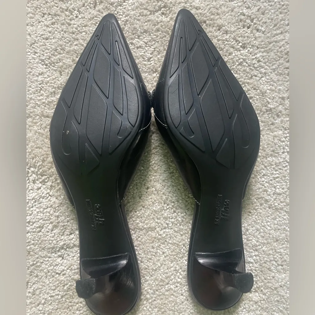 Anne Klein Black Mule Slip On Heels - Image 4