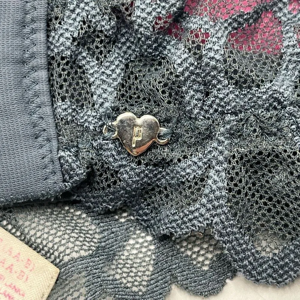 Victoria’s Secret VS PINK Lace Bralette Slate Gray Blue Sz XS - Image 7
