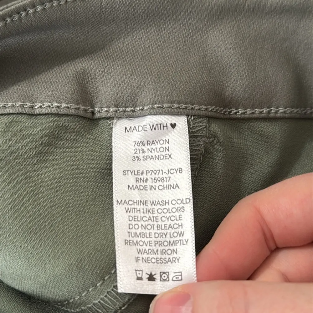 Arula coated denim straight leg pants in Sage size 20 Green - Image 9