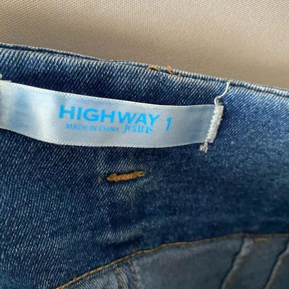 Highway Jeans sz‎ 1 (juniors) paper bag waist blue jean pants - Image 7