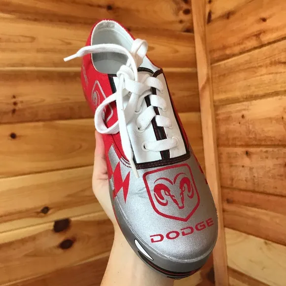 RED/SILVER DODGE NASCAR RACING JER SNEAKERS SHOES Red Size 7 - Image 2