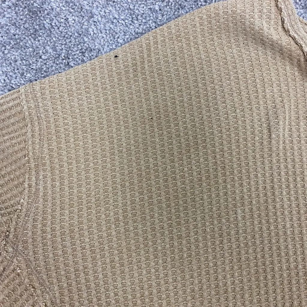 Free People Coraline Thermal Top Shirt in Olive Tapenade‎ - Image 4