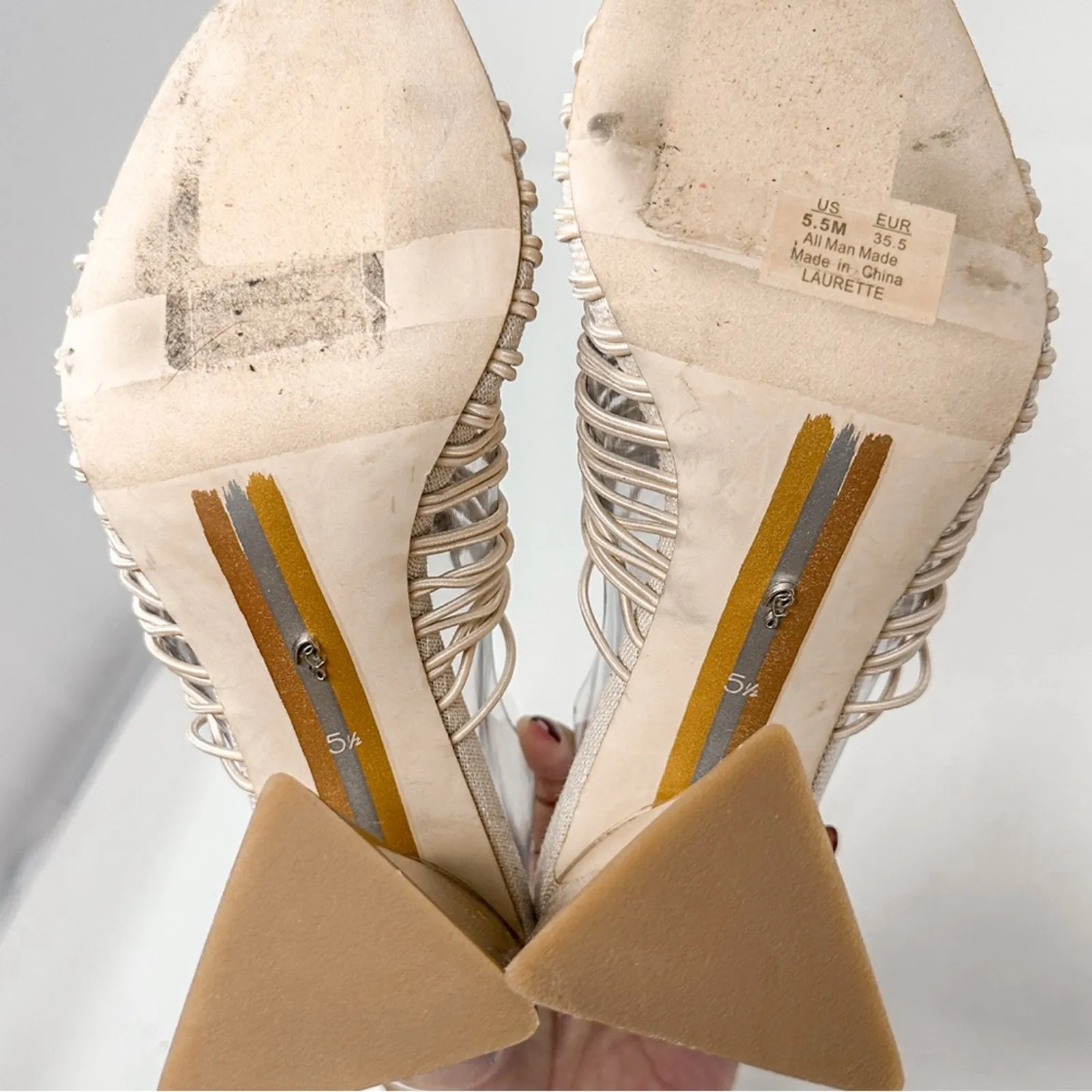 Sam Edelman Laurette Cream Block Heel Slip On Sandals, NEW, Size 5.5 MSRP $140 - Image 7