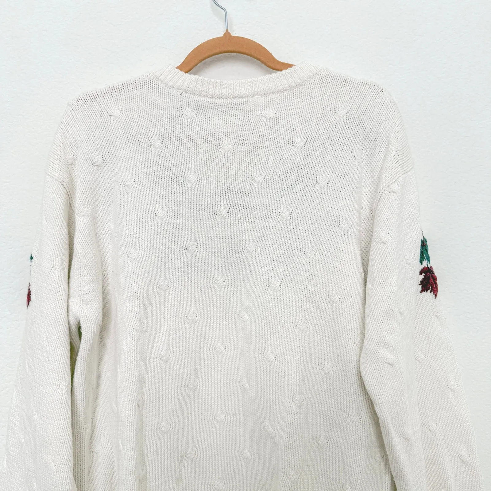 VTG Northern Reflections Womens Sweater‎ Size L White Holiday Embroidered 90s - Image 7