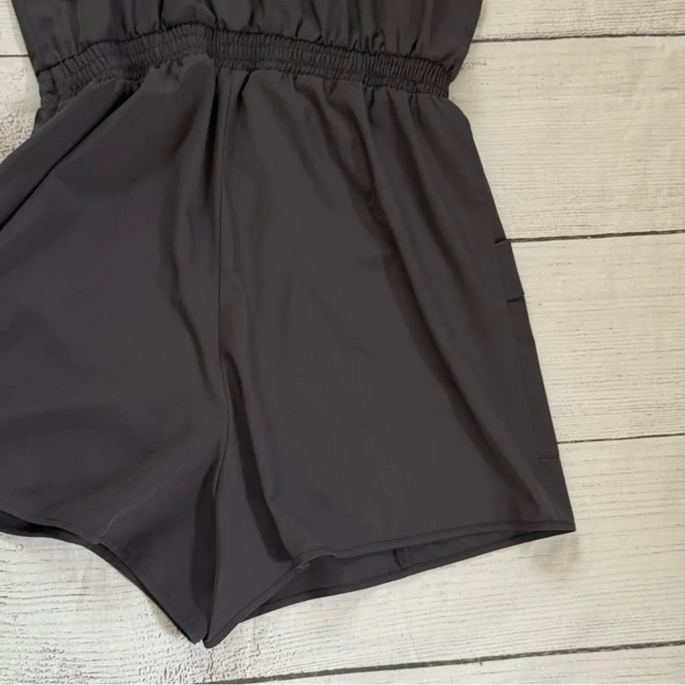 Flexure Bodywear size large dark gray tank top shorts romper - Image 11