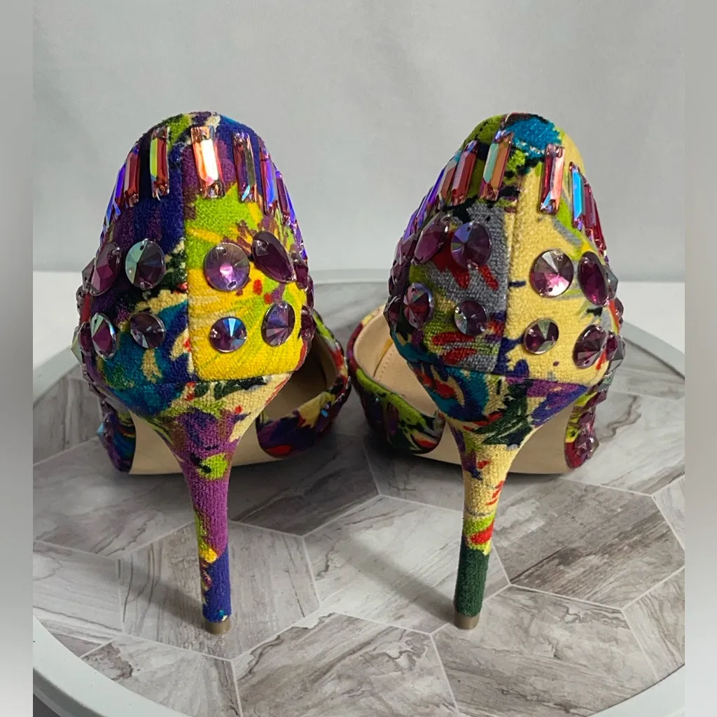 Steve Madden Galactik Multicolor Rhinestone Jewel Pumps Women’s 8.5M Party Glam - Image 3