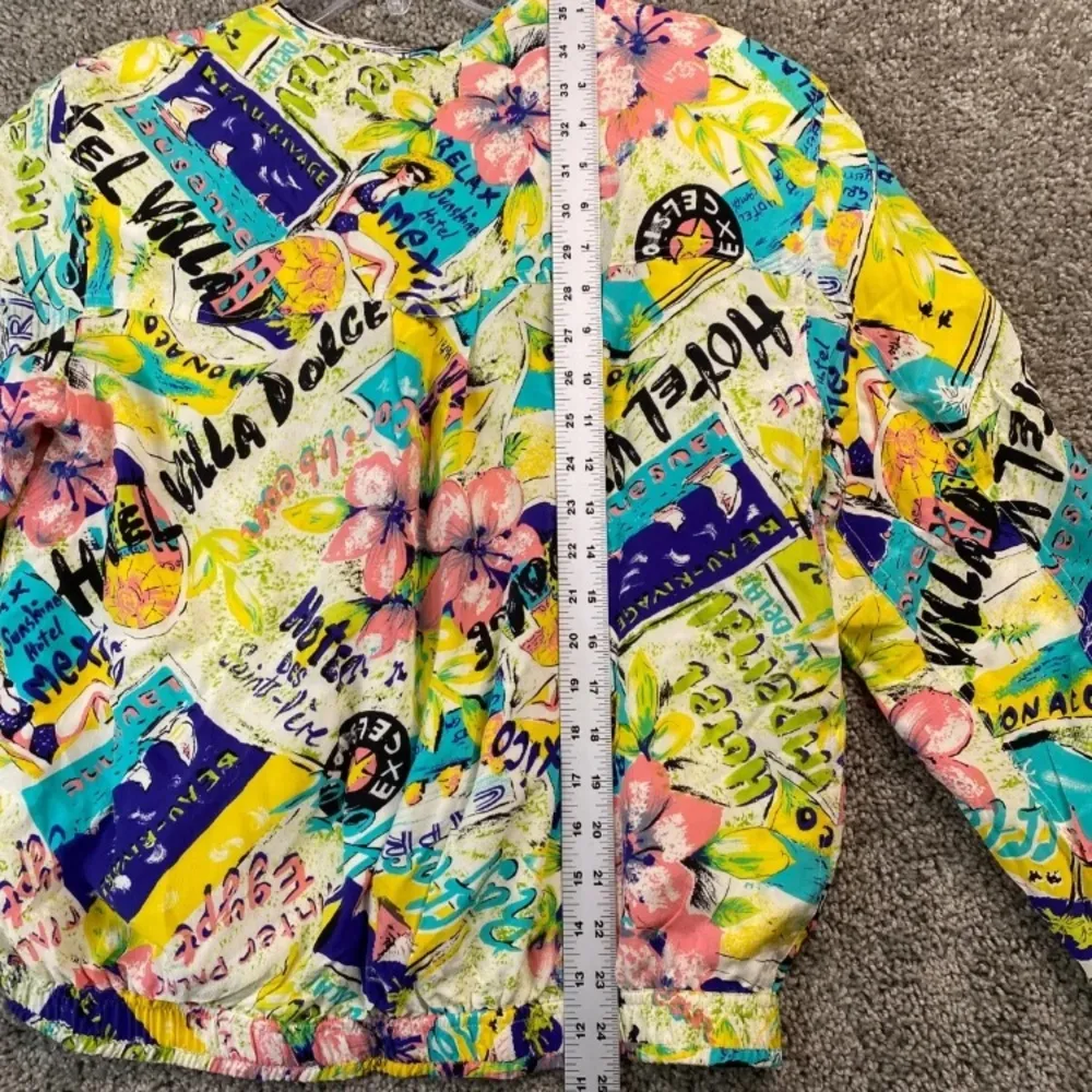 Kriss Kross Jacket Womens Small Multicolor Windbreaker Silk Coat Retro vintage - Image 6
