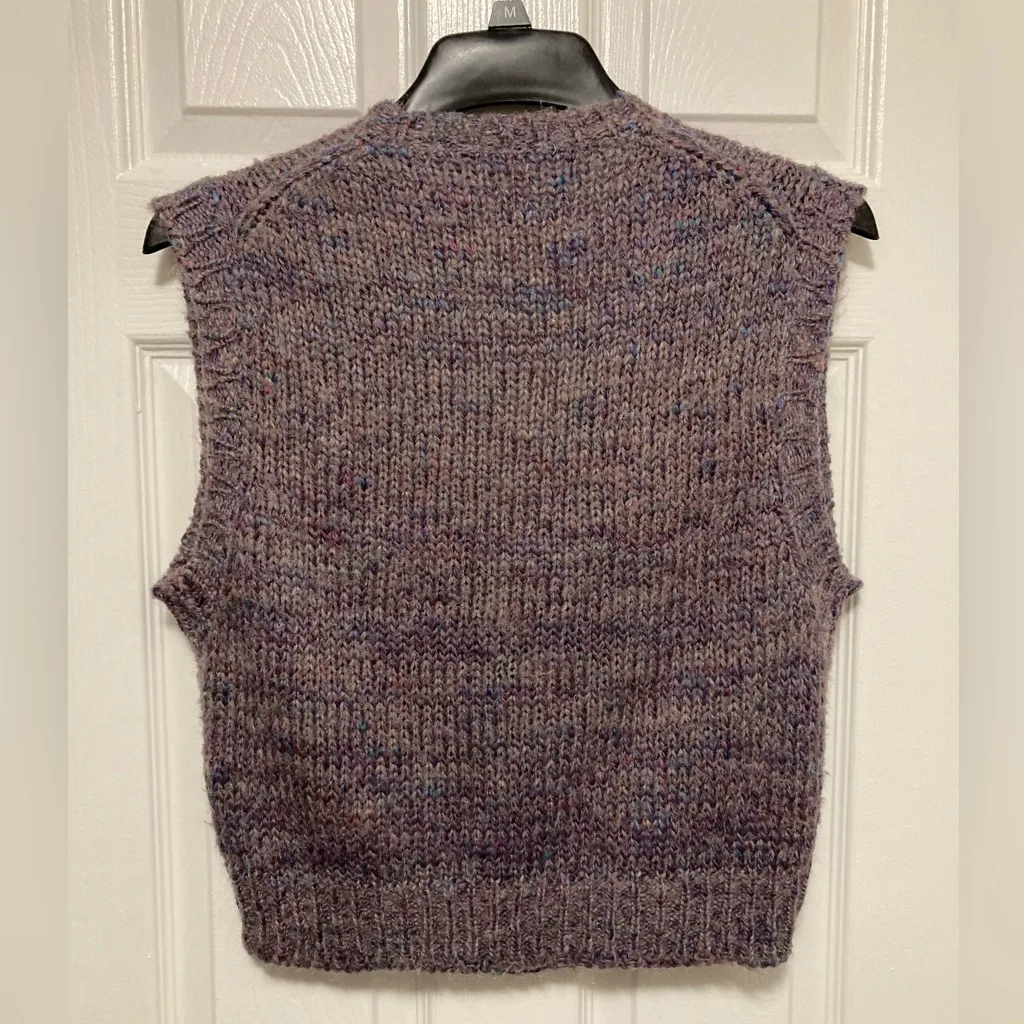 Herman Geist Vintage Purple Hues V Neck Sweater Vest - Image 4