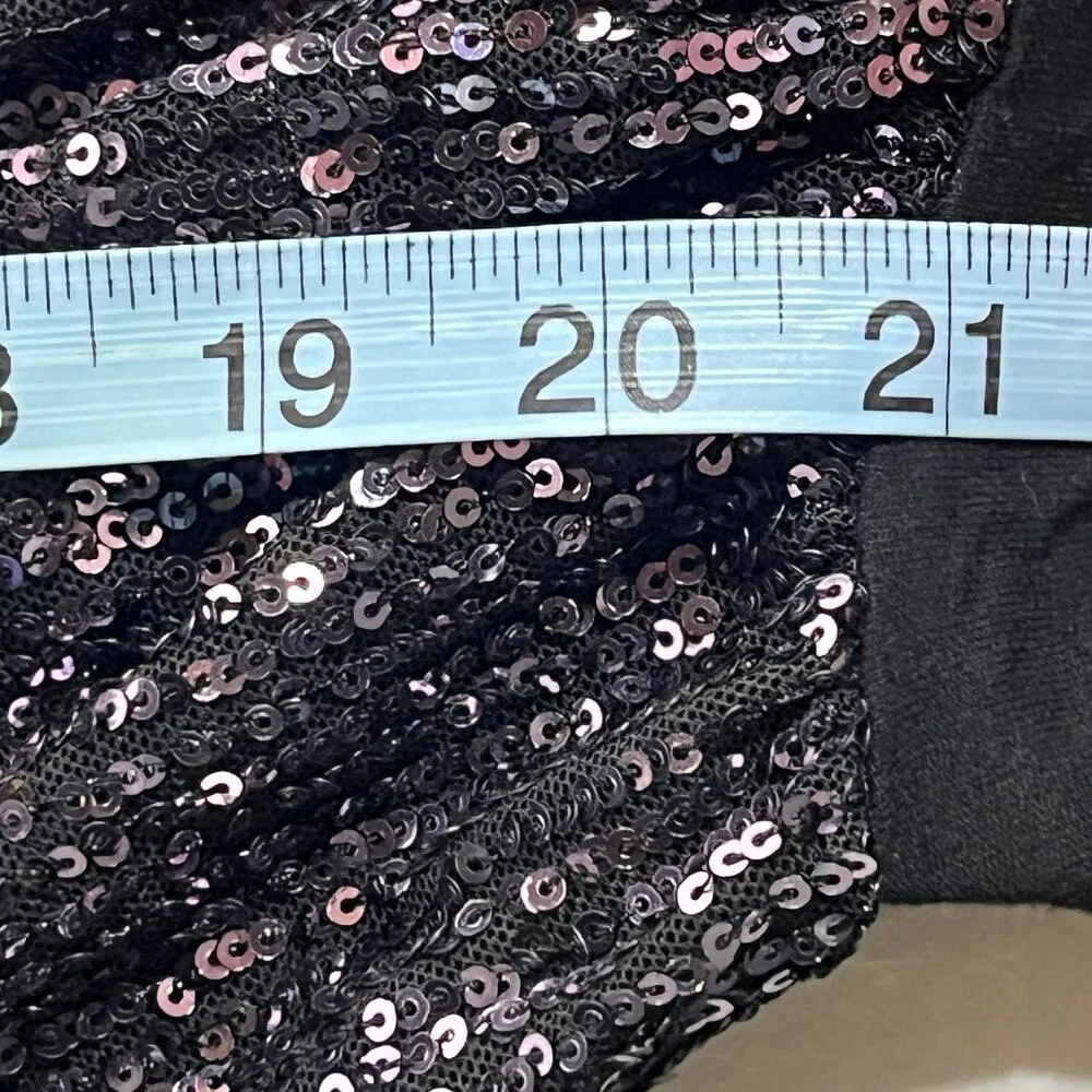 Free People Women's Supershine Black Sequin Boatneck Bodysuit Size Small - Image 10