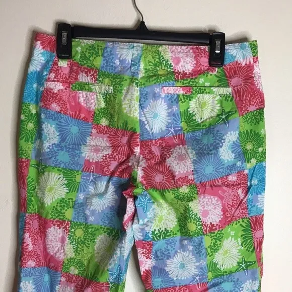 Lilly Pulitzer capris colorful patchwork floral pants  size 4 - Image 8