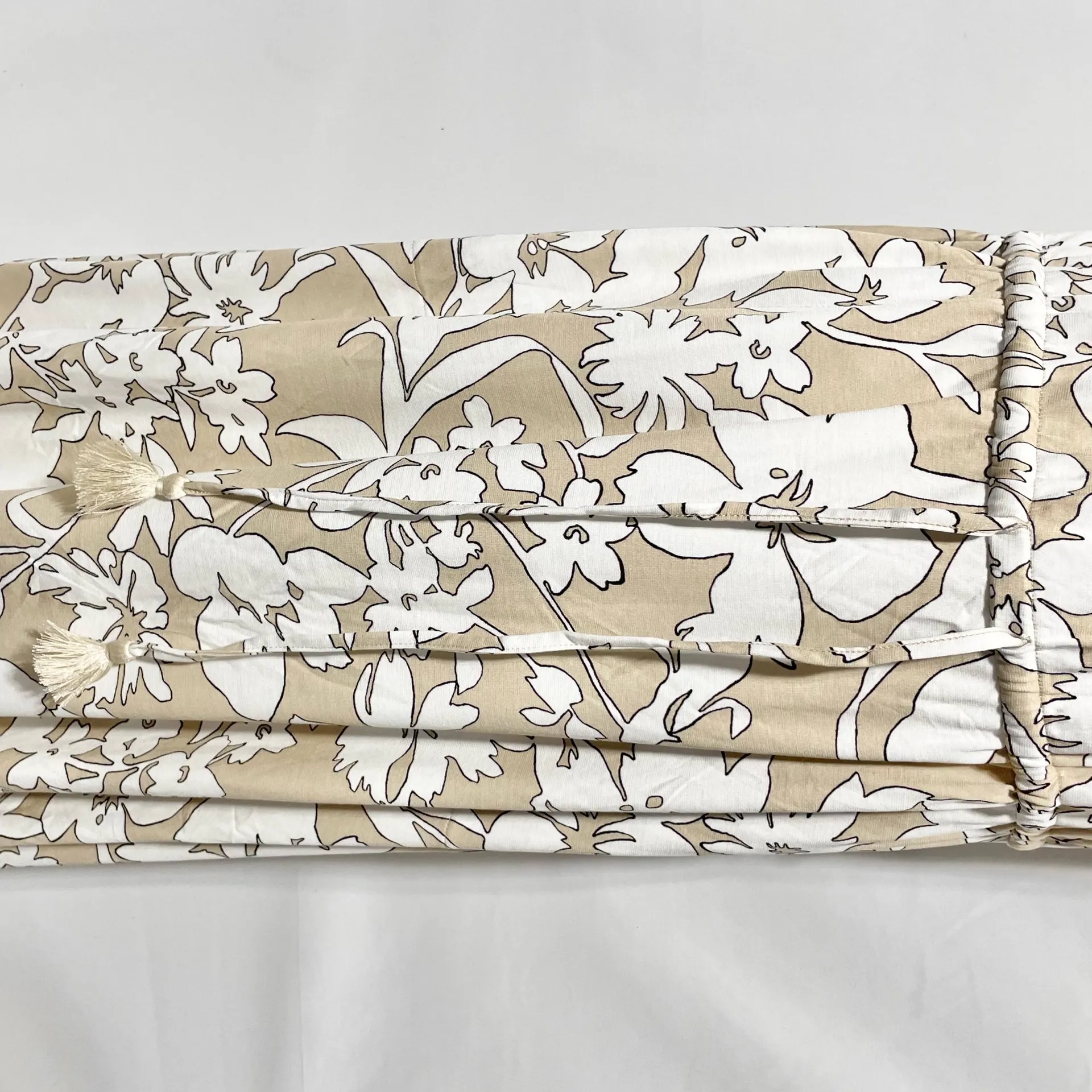 New Isaac Mizrahi Floral Print Tie Waist Flounce Off The Shoulder Dress Tan 1X - Image 12