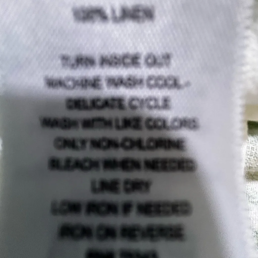 Tahari White and Green Palm Button Down Shirt - Image 6