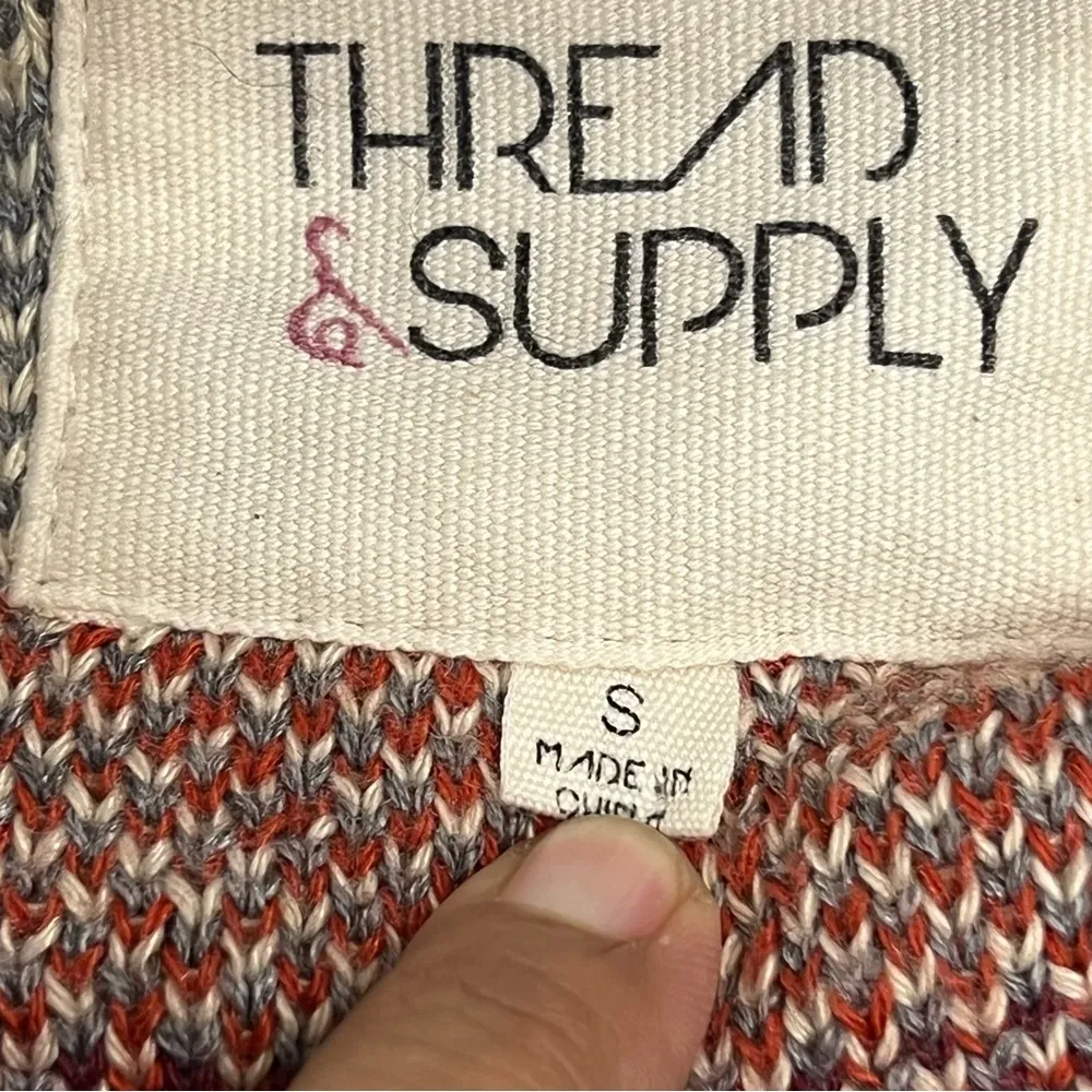 Thread & Supply olive green vest jacket size small aztec southwestern utility - Image 12