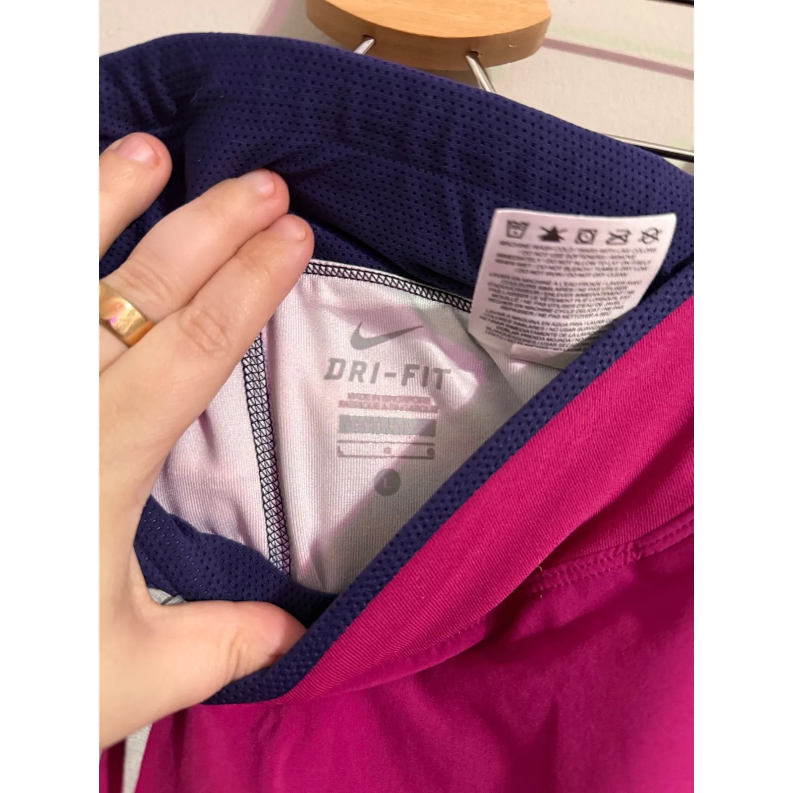 Nike Dri-FIT Tennis Skirt Skorts Magenta Blue Athletic Women L - Image 4