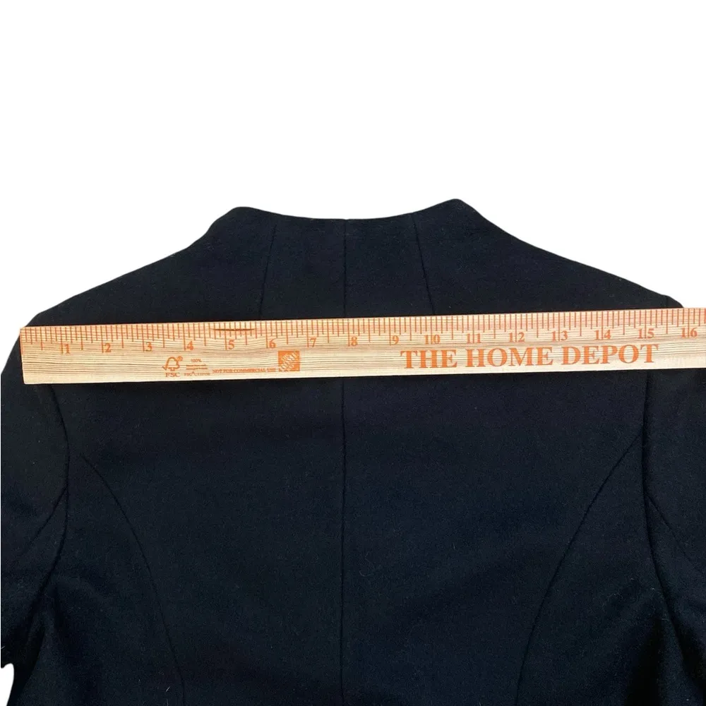 Black wool blend jacket with faux fur hem - Image 8