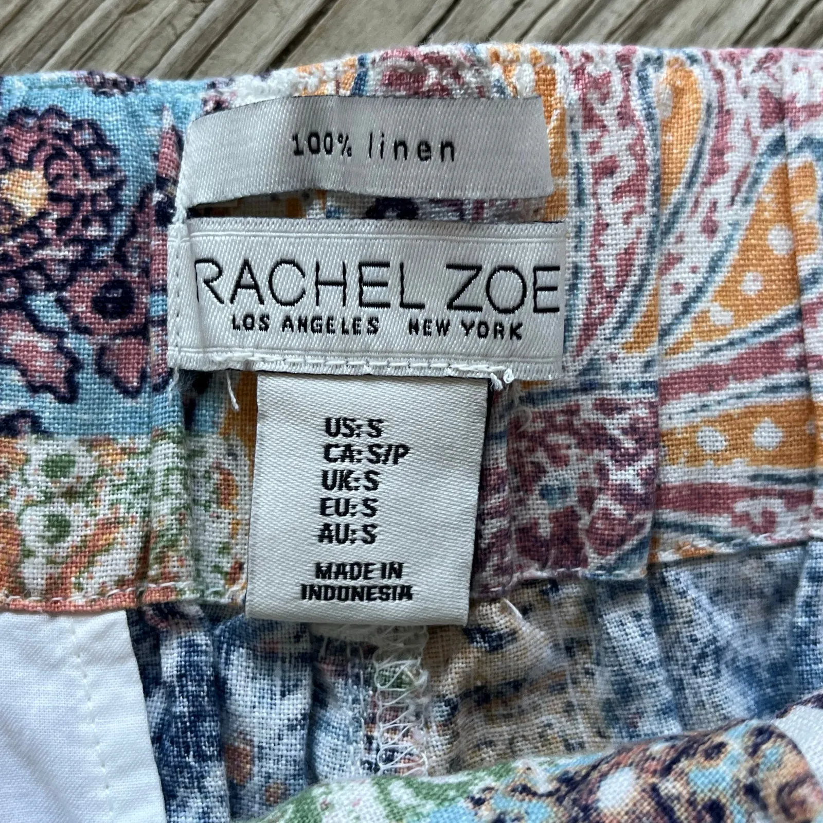 Rachel Zoe Women's 100% Linen Colorful Belted Shorts Size S - Image 6