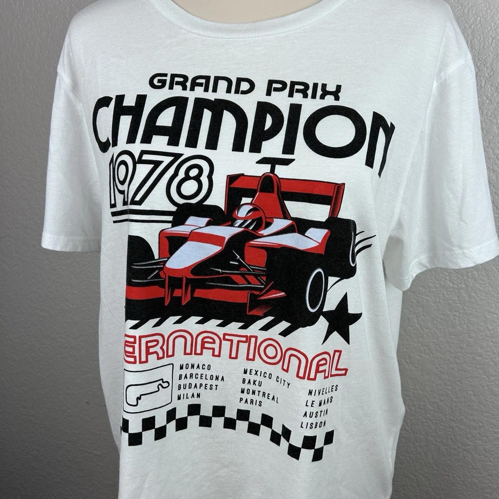 Love Tribe Juniors Grand Prix 1978 Racing Car Cotton Short Sleeve Size XL - Image 2