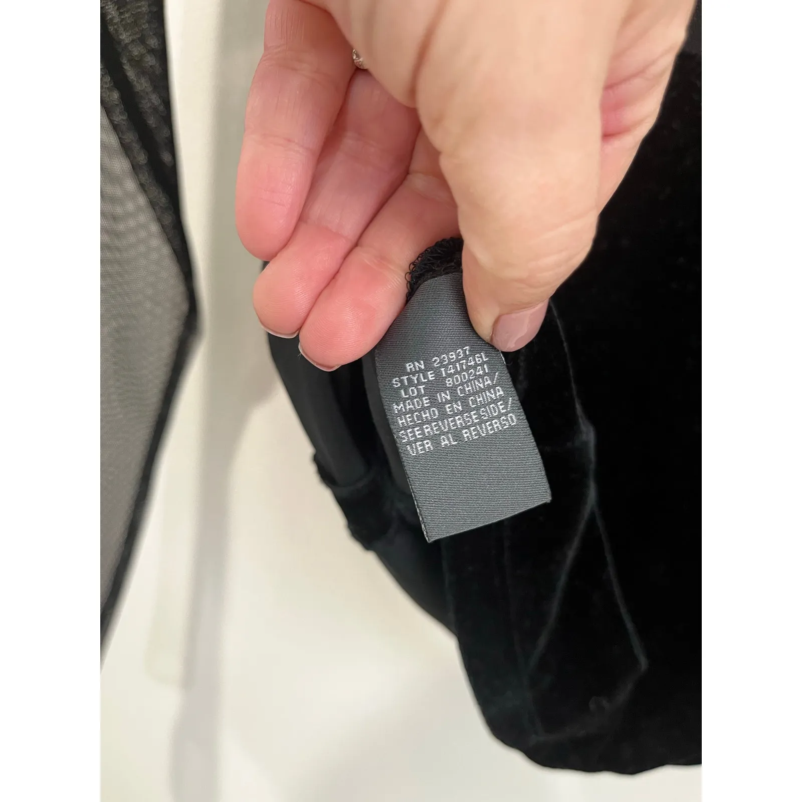 Dressbarn Black Sheer Mesh Beaded Whimsigoth Gothic Grunge Top Size 8 - Image 6