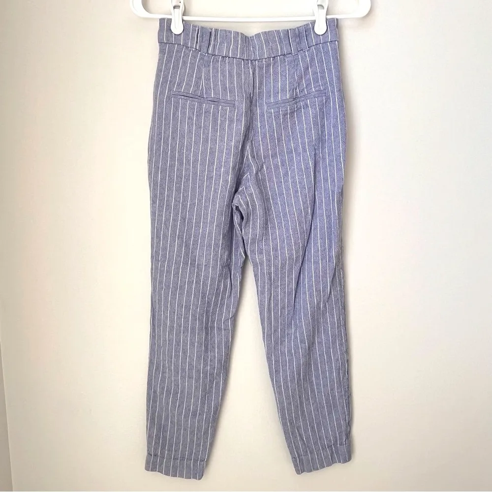 Abercrombie & Fitch Blue White Striped Linen Pants Size XS - Image 8