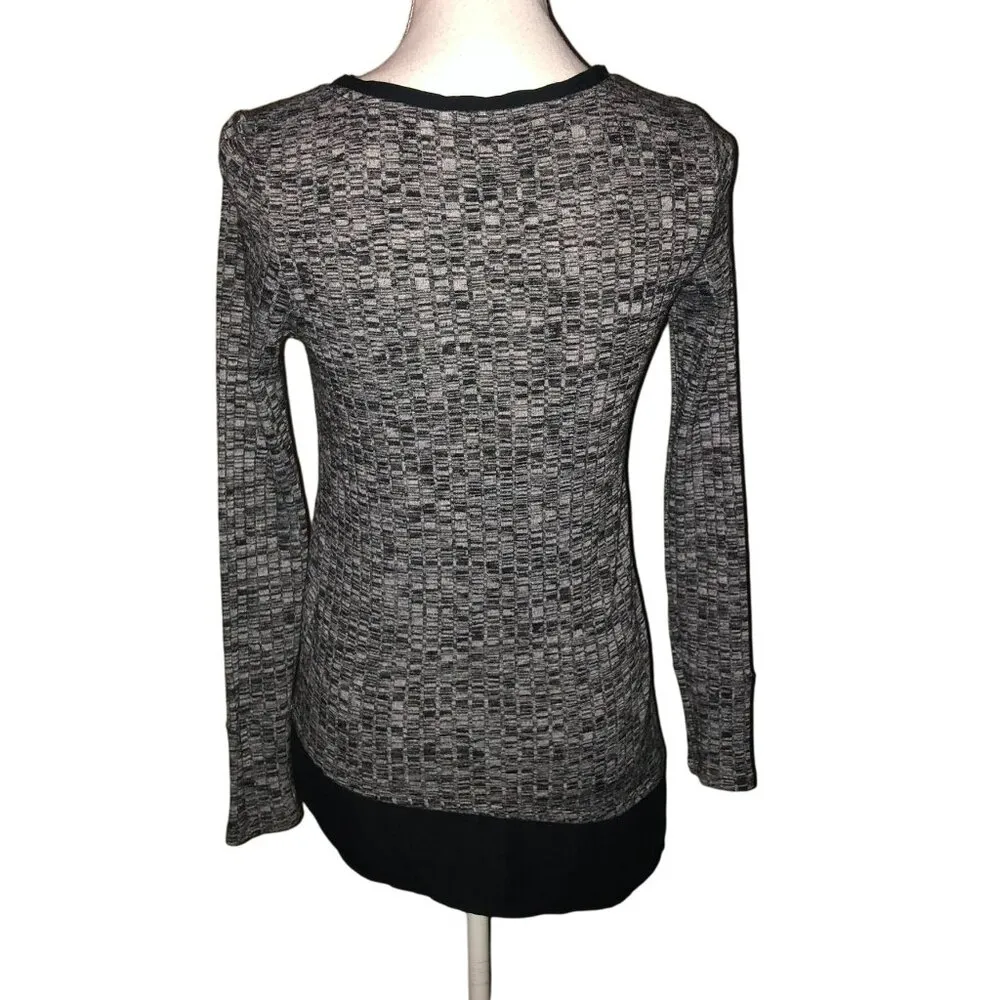 Simply Vera Vera Wang Blouse Womens XS Used Black Gray - Image 4