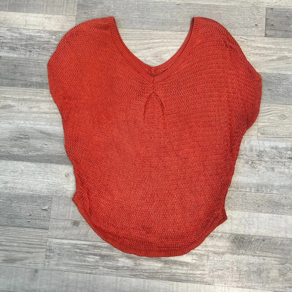 White House Black Market Orange Dolman Double V Pullover Sweater S50 - Image 5